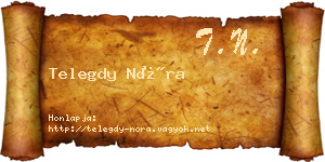 Telegdy Nóra névjegykártya